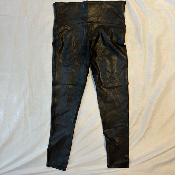 SPANX Leather-look Black Leggings - SZ XL - Picture 6 of 7